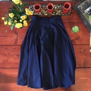 Navy blue tea length skirt